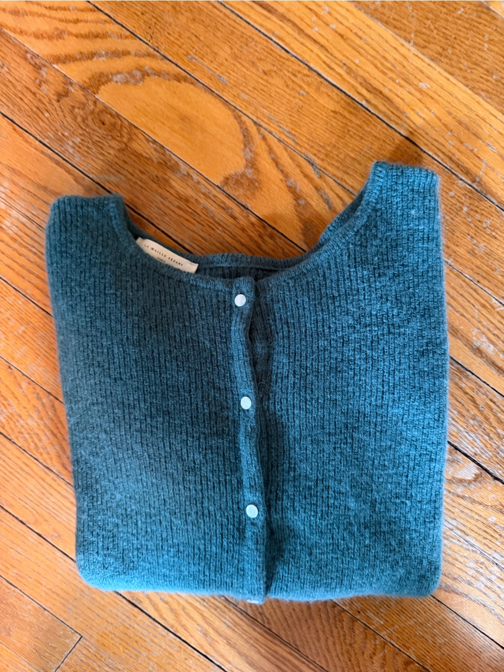 Sezane Gaspard cardigan Sweater - Teal - Picture 2 of 4